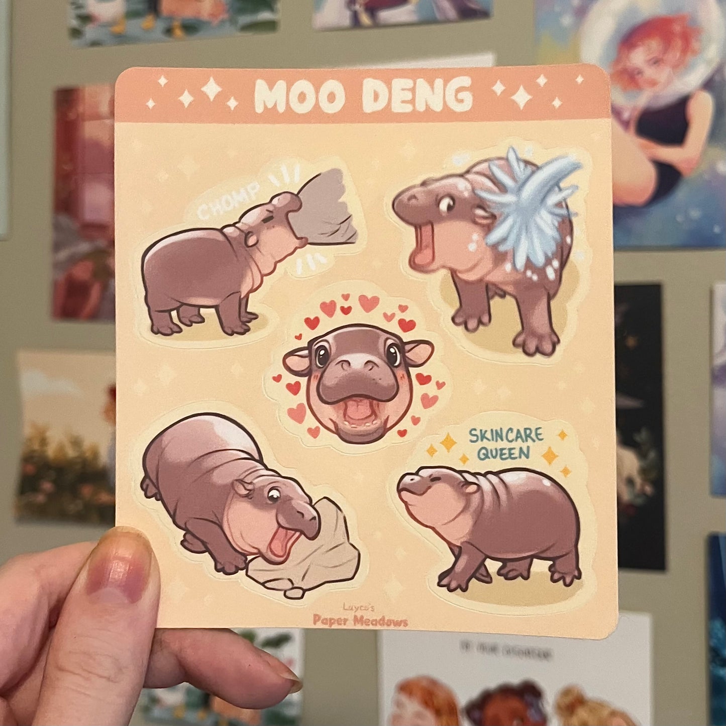 Moo Deng sticker sheet