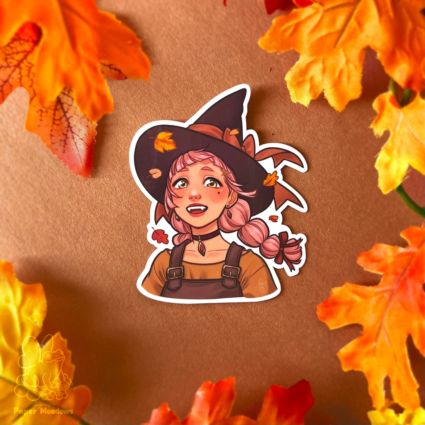 Fall witch sticker