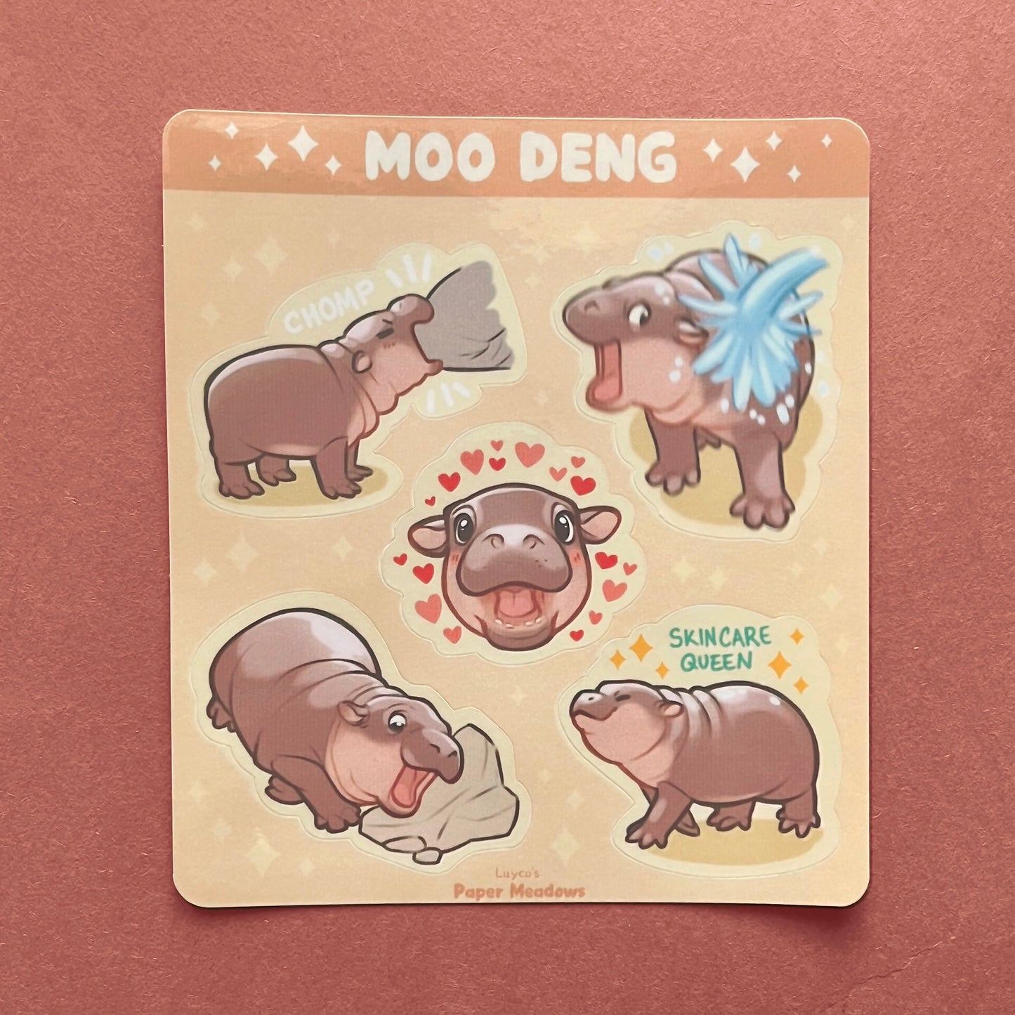 Moo Deng sticker sheet