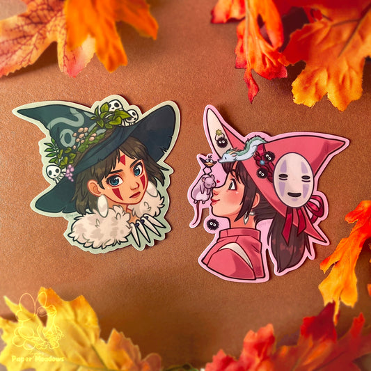 Witchy Ghibli girls sticker