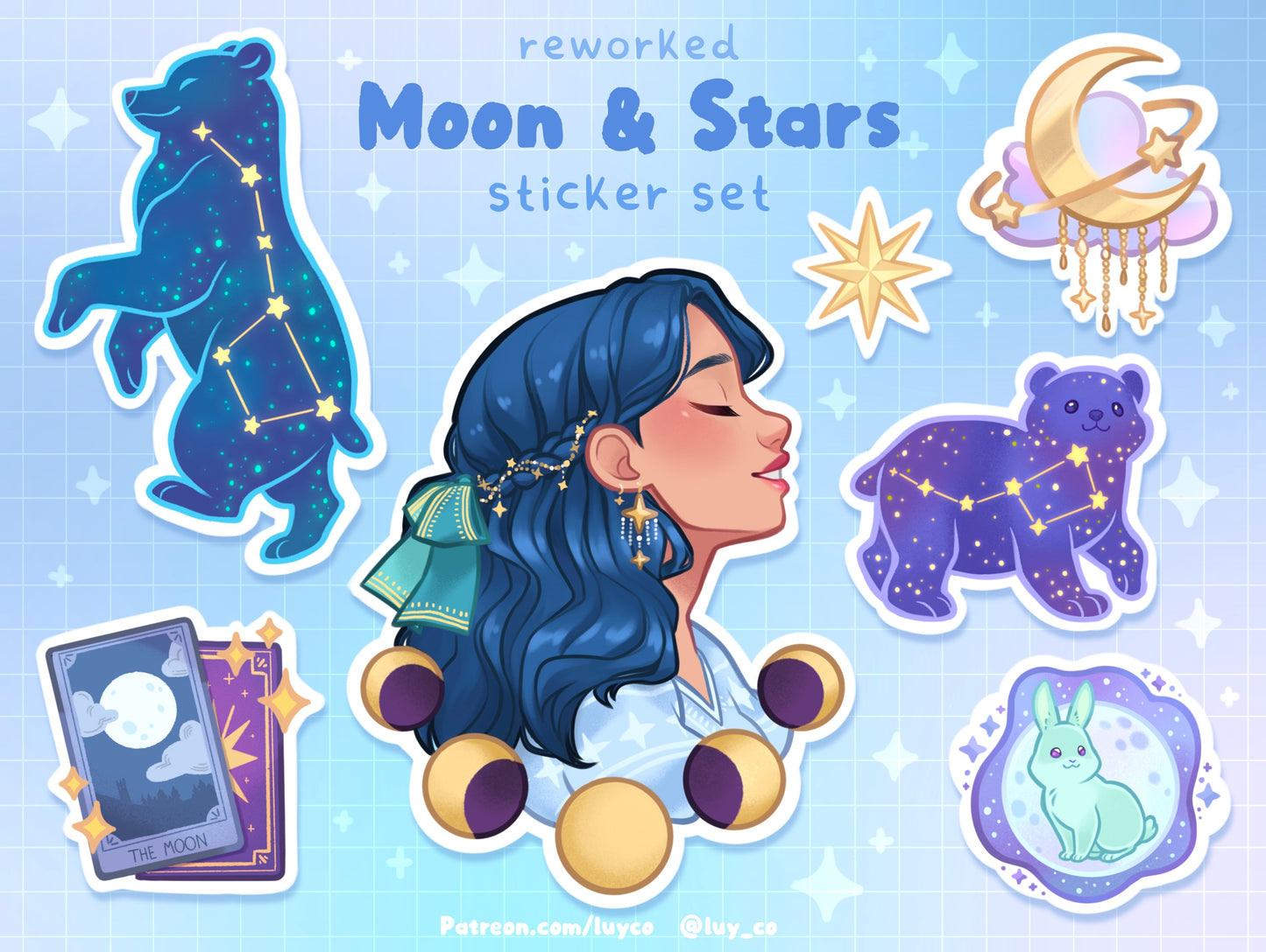 Moon & Stars sticker set