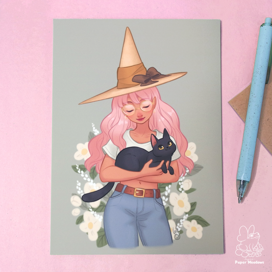 Modern Witch silky postcard print