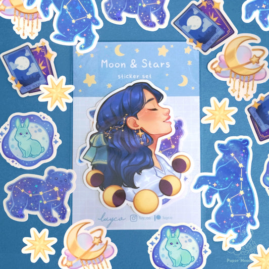 Moon & Stars sticker set